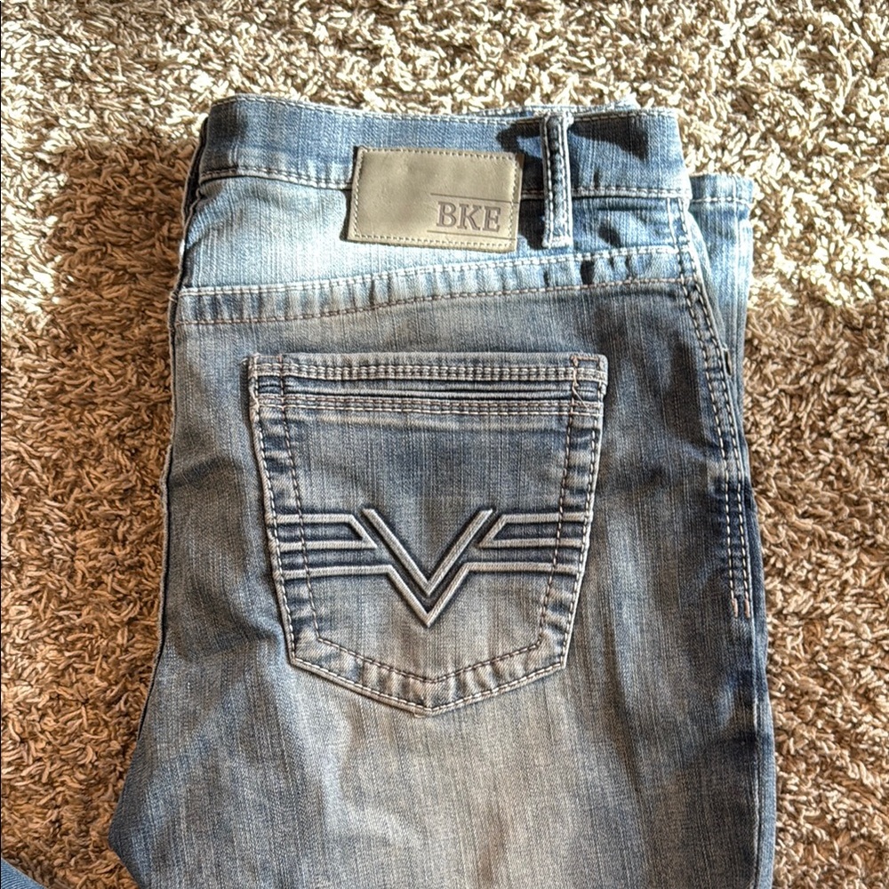 BKE Men's Straight Jeans - Light Blue